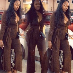Gold and brown jumpsuit
